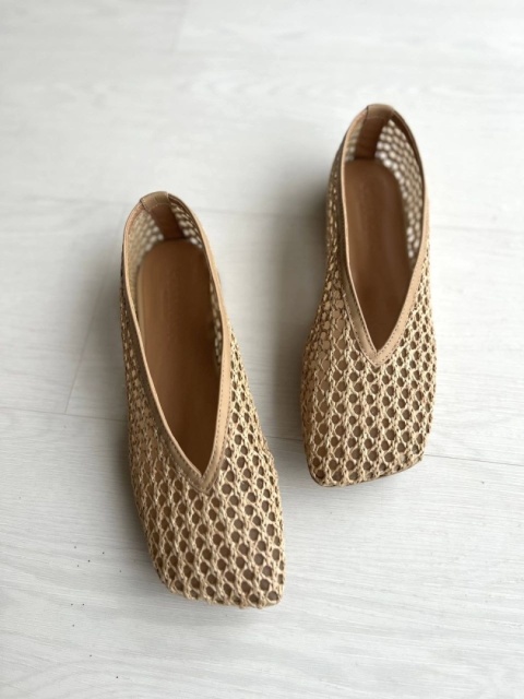 Ażurowe baletki L'estrosa kwadrat