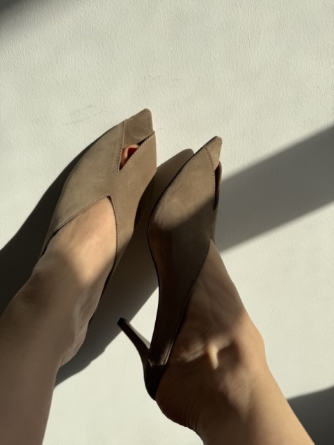 Klapki L’estrosa Sole zamsz taupe