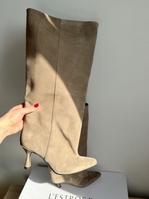 Szerokie kozaki na obcasie L’estrosa taupe