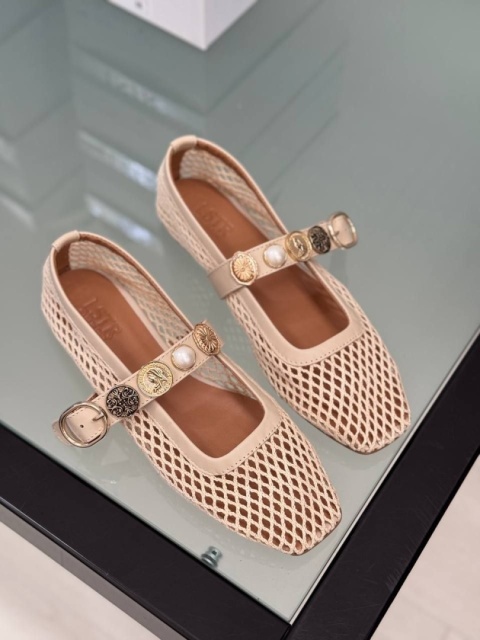 Ażurowe baletki L'estrosa — beżowe