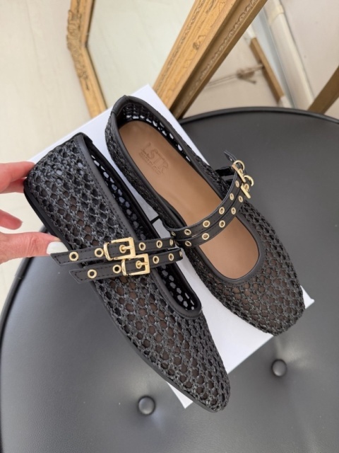 Ażurowe baletki L'estrosa — czarne