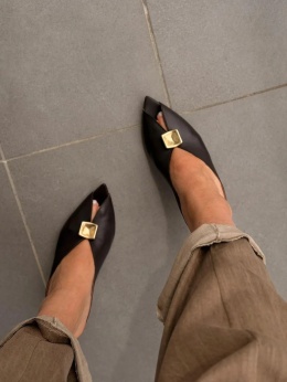 Klapki Bella L'estrosa — skórzane brązowe