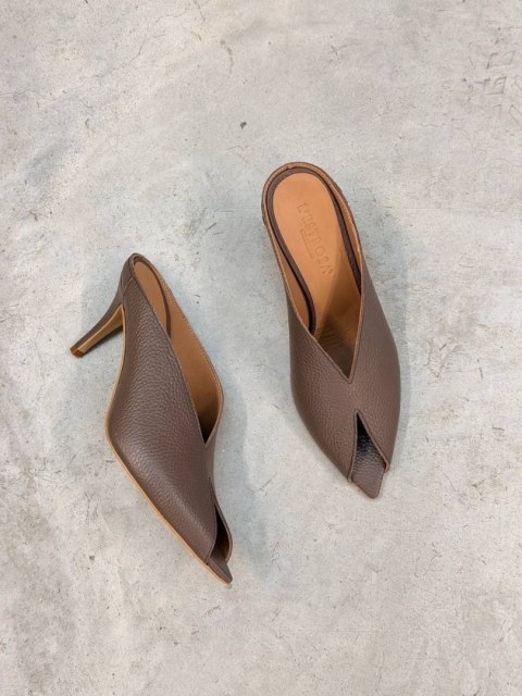 Klapki L'estrosa Sole skòra — cappuccino