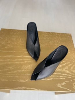 Klapki L'estrosa Sole skòra — czarne