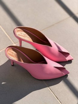 Klapki L'estrosa Sole skòra — różowe