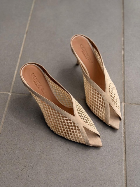 Klapki Sole L'estrosa siateczka — beżowe