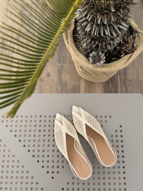 Klapki Sole L'estrosa siateczka — beżowe