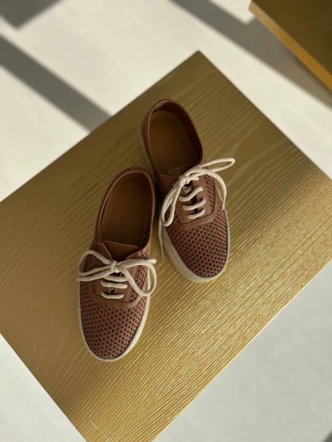 Trampki L'estrosa na platformie — ażurowe brązowe