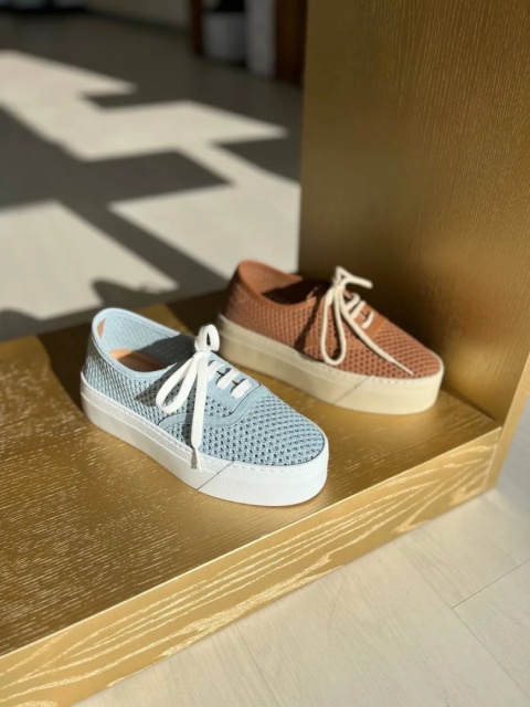 Trampki L'estrosa na platformie — ażurowe brązowe