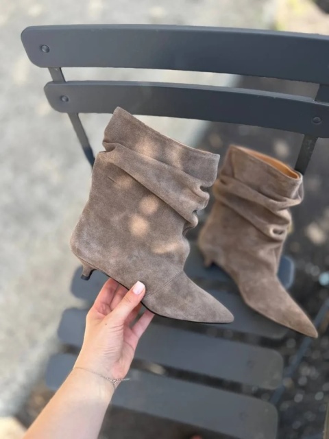 Zamszowe botki Lancioni — taupe