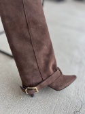 Zamszowe kozaki Lancioni — brązowe