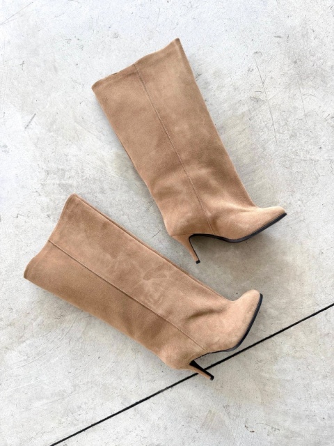 Zamszowe kozaki Lestrosa Ambra — taupe