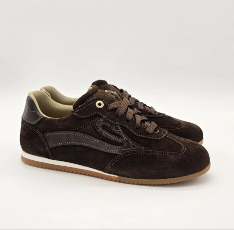 Zamszowe sneakersy Lancioni Lea — brązowe