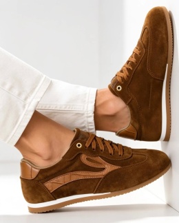 Zamszowe sneakersy Lancioni Lea — karmel